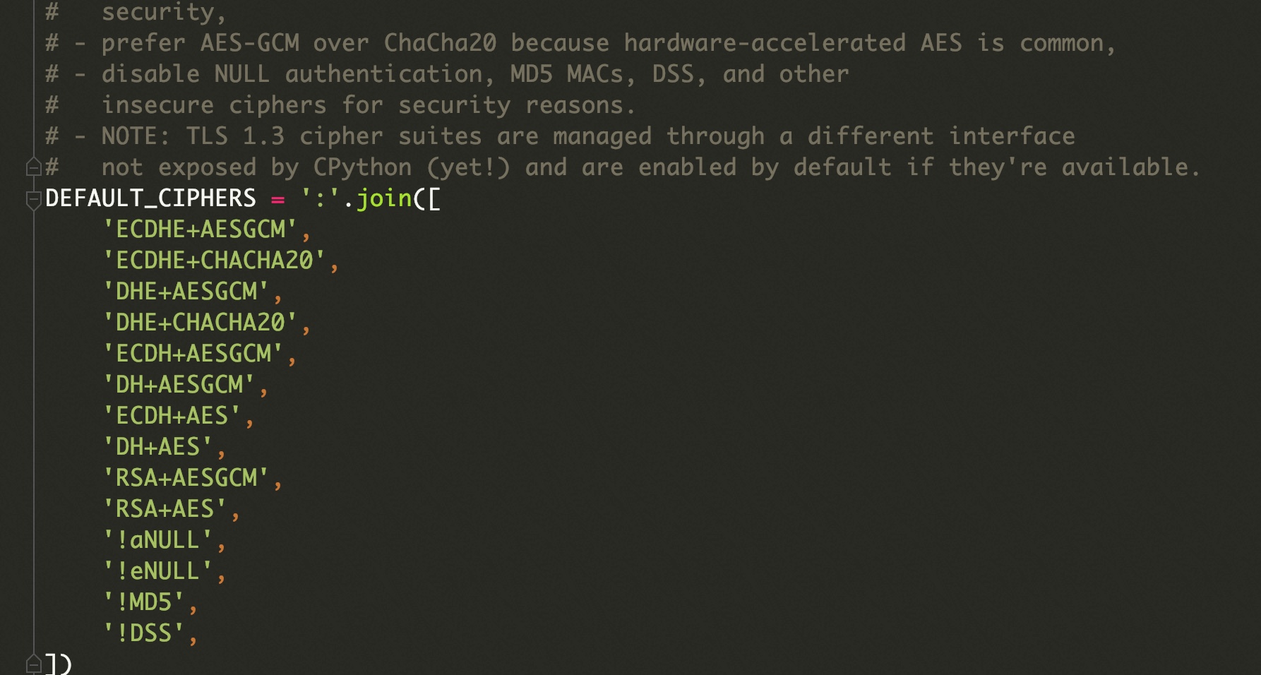 ssl.py 默认的cipher顺序